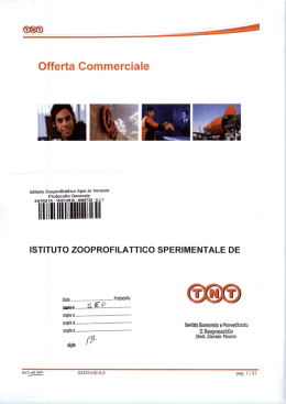offerta commerciale - Istituto Zooprofilattico Sperimentale delle