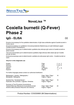 Coxiella burnetii - NovaTec Immundiagnostica GmbH