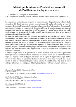 Metodi per la misura dell`umidit&agrave; nei materiali