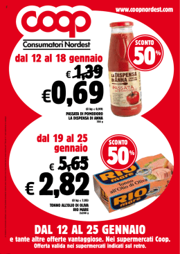 DAL 12 AL 25 GENNAIO