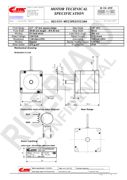 MOTOR TECHNICAL SPECIFICATION