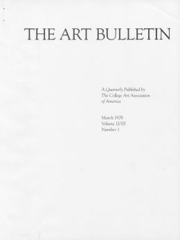 The Art Bulletin, vol. 58, no. 1 March 1978