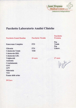 Pacchetto Laboratorio Analisi Cliniche