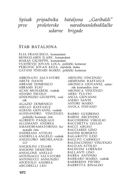 Spisak pripadnika bataljona „Garibaldi" prve proleterske