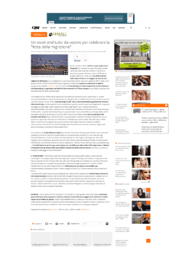 Un weekend tutto da vedere per celebrare la "festa della