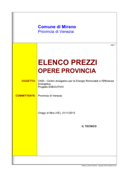 ELENCO PREZZI - Provincia di Venezia