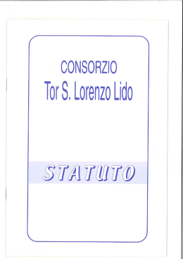Statuto - Consorzio Tor San Lorenzo Lido