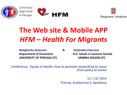 The Web site & Mobile APP HFM – Health For Migrants