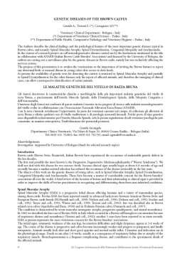 GENETIC DISEASES OF THE BROWN CALVES Gentile A., Testoni S.