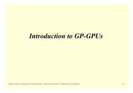 Introduction to GP-GPUs - Home page docenti