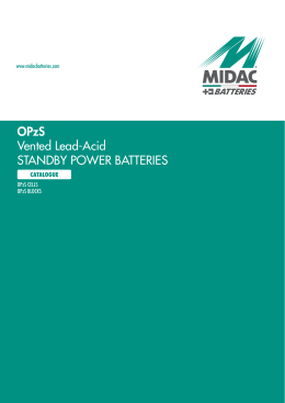 OPzS Vented Lead-Acid STANDBY POWER