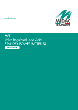 MFT Valve Regulated Lead-Acid STANDBY POWER