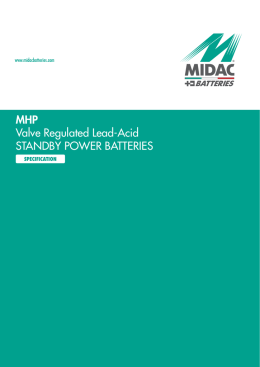 MHP Valve Regulated Lead-Acid STANDBY POWER