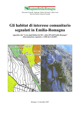 Gli habitat di interesse comunitario segnalati in Emilia