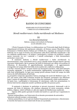 BANDO DI CONCORSO - Istituto Storico Italiano per il Medioevo