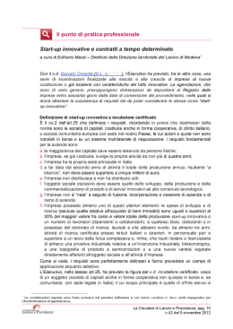 Start-up innovative e contratti a tempo determinato