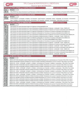 Orari in vigore - Corsi & Pampanelli