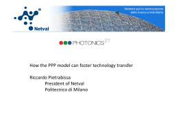 How the PPP model can foster technology transfer Riccardo