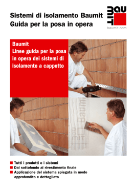 Sistemi di isolamento Baumit Guida per la posa in opera