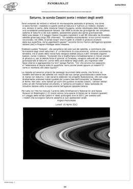 Saturno, la sonda Cassini svela i misteri degli anelli