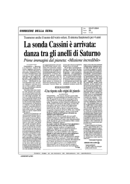 La sonda Cassini &egrave; arrivata: danza tra gli anelli di Saturno