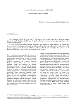 La sostituzione fedecommissaria nella famiglia Caffarelli