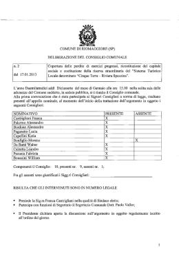 deliberazione del consiglio comunale
