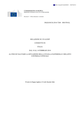 draft report of an audit carried out in italy from 10 to 14