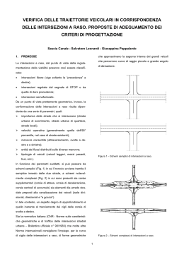 verifica delle traiettorie veicolari in corrispondenza