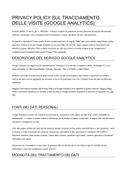 PRIVACY POLICY SUL TRACCIAMENTO DELLE VISITE (GOOGLE