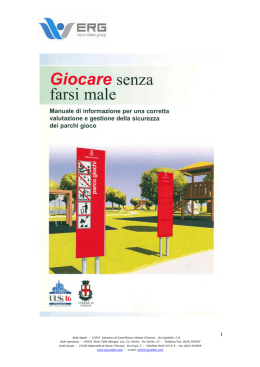 Manuale sicurezza dei parchi gioco Documento a cura del Comune