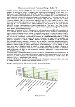 Il Soccorso sanitario nella Provincia di Rovigo