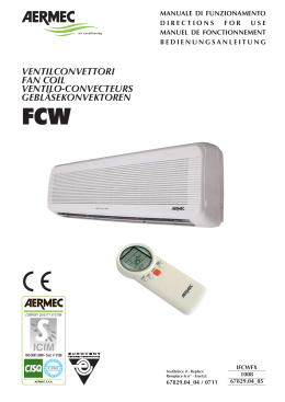 Fan coil with ioniser Aermec FCW 20