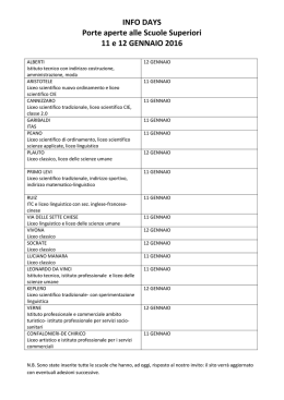 Info Days Elenco Scuole Aderenti
