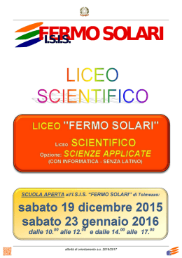 Scarica il depliant Liceo