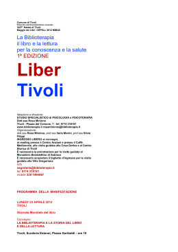 Liber Tivoli - Biblioterapia