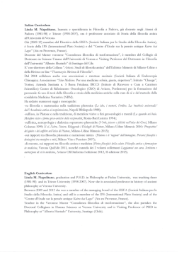 Italian Curriculum Linda M. Napolitano, laureata e specializzata in