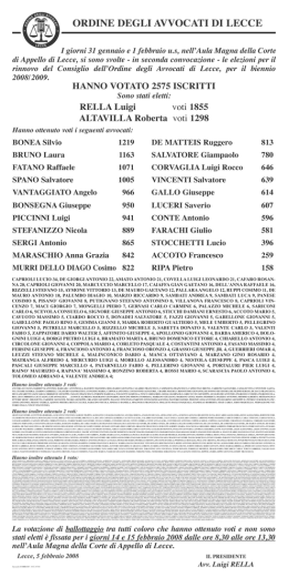MANIFESTO ( 2 Mb) - ordine avvocati di Lecce