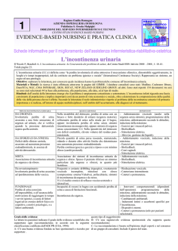 L`incontinenza urinaria - Evidence Based Nursing