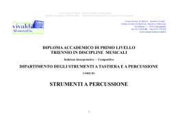 STRUMENTI A PERCUSSIONE - Conservatorio A.Vivaldi