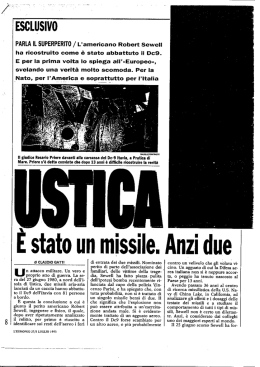 Ustica, &egrave; stato un missile. Anzi due.