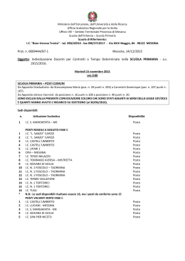 Prot. n. 0009444/B7-1 Messina, 14/12/2015 Oggetto: Individuazione