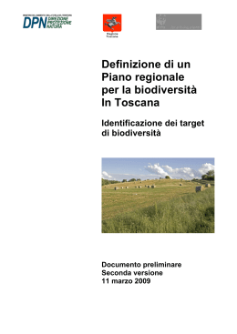 Definizione di un Piano regionale per la biodiversità In Toscana