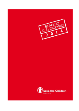 Bilancio 2014 - Save the Children Italia Onlus