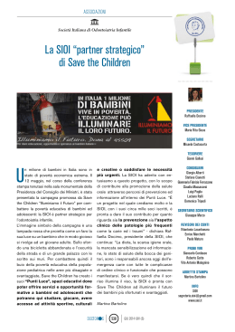 La SIOI “partner strategico” di Save the Children
