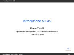 Introduzione ai GIS - Università degli Studi di Trento