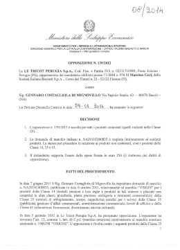Decisione n. 08/2014 - Ufficio Italiano Brevetti e Marchi