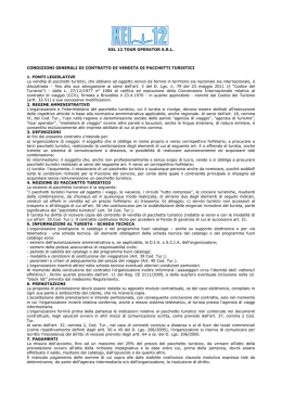 KEL 12 TOUR OPERATOR S.R.L. CONDIZIONI GENERALI DI
