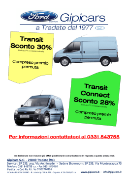 Transit Sconto 30% Transit Connect Sconto 28%