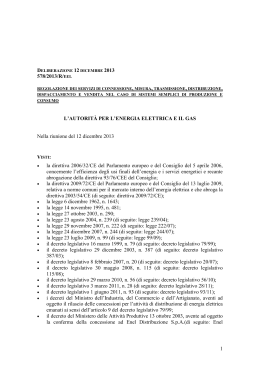 deliberazione 578/2013/R/eel - Autorità per l`energia elettrica e il gas